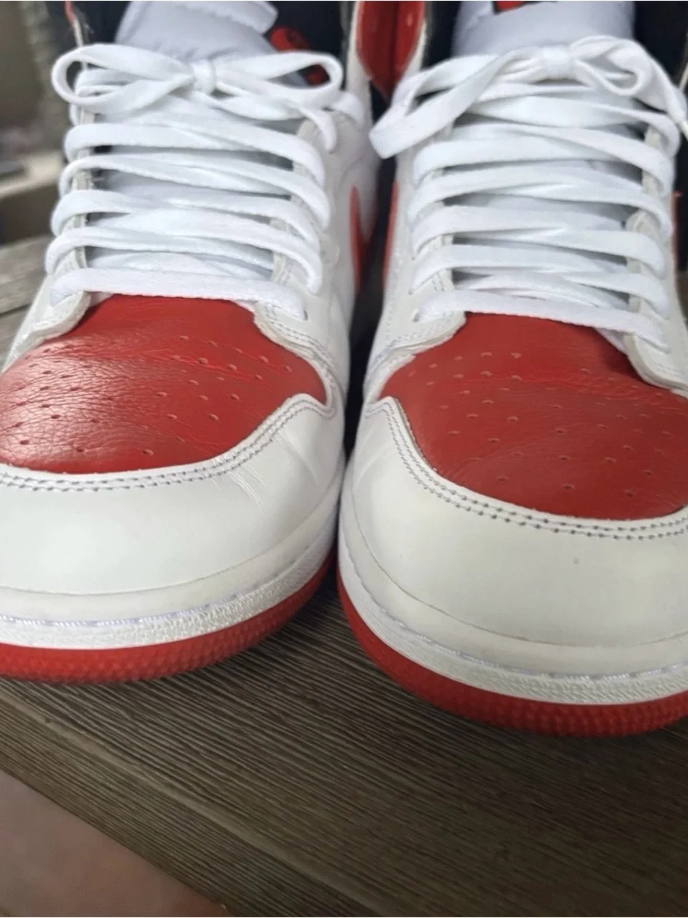 Size 15 - Nike Air Jordan 1 Retro High OG Heritage Red/White - BARELY WORN